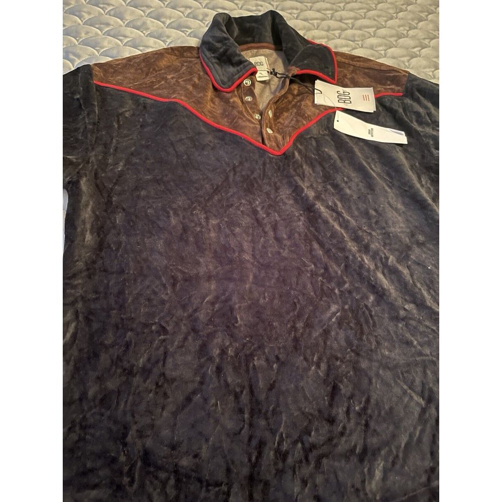 BDG western Velour Button Up Polo. New With tags. Size Small - Picture 6 of 8